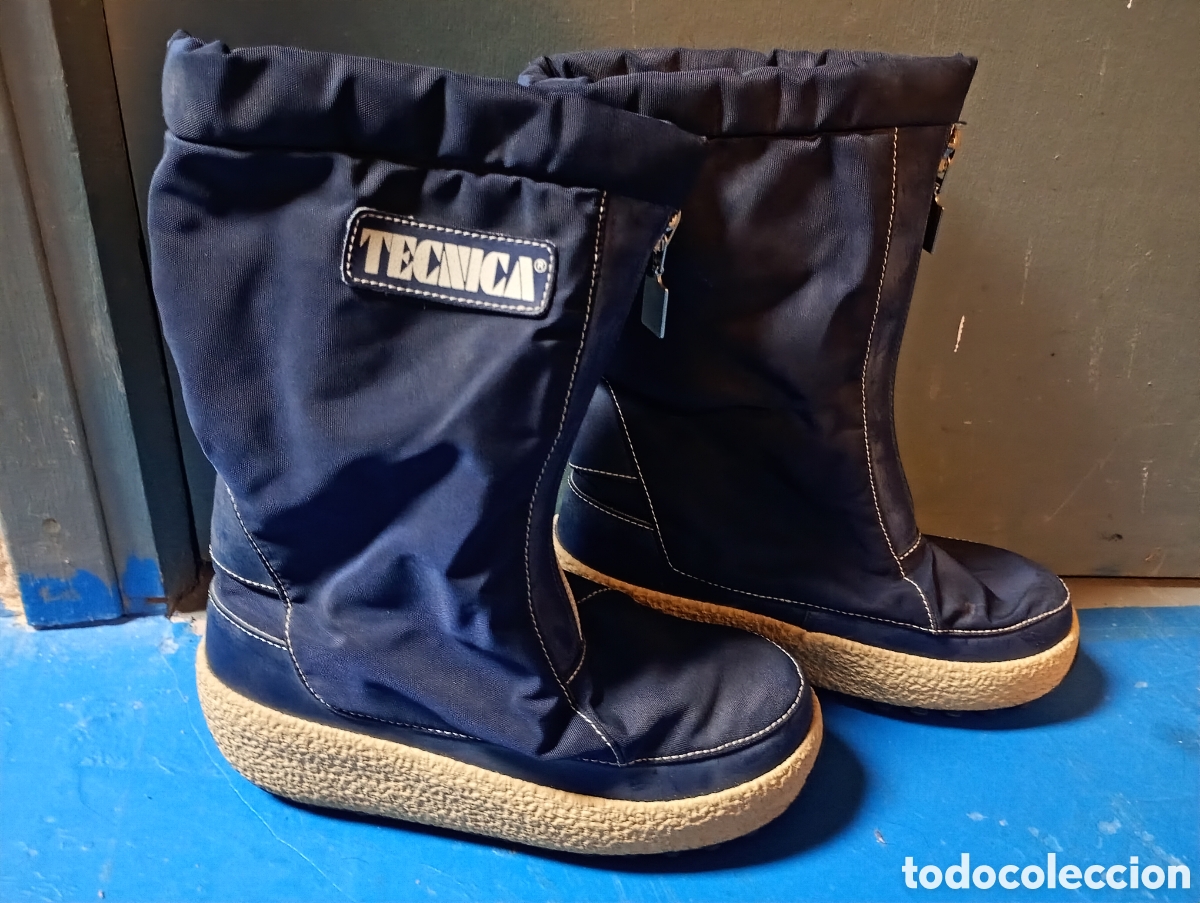 Vintage: Botas de nieve marca italiana T&eacute;cnica talla 38 en azul marino mujer