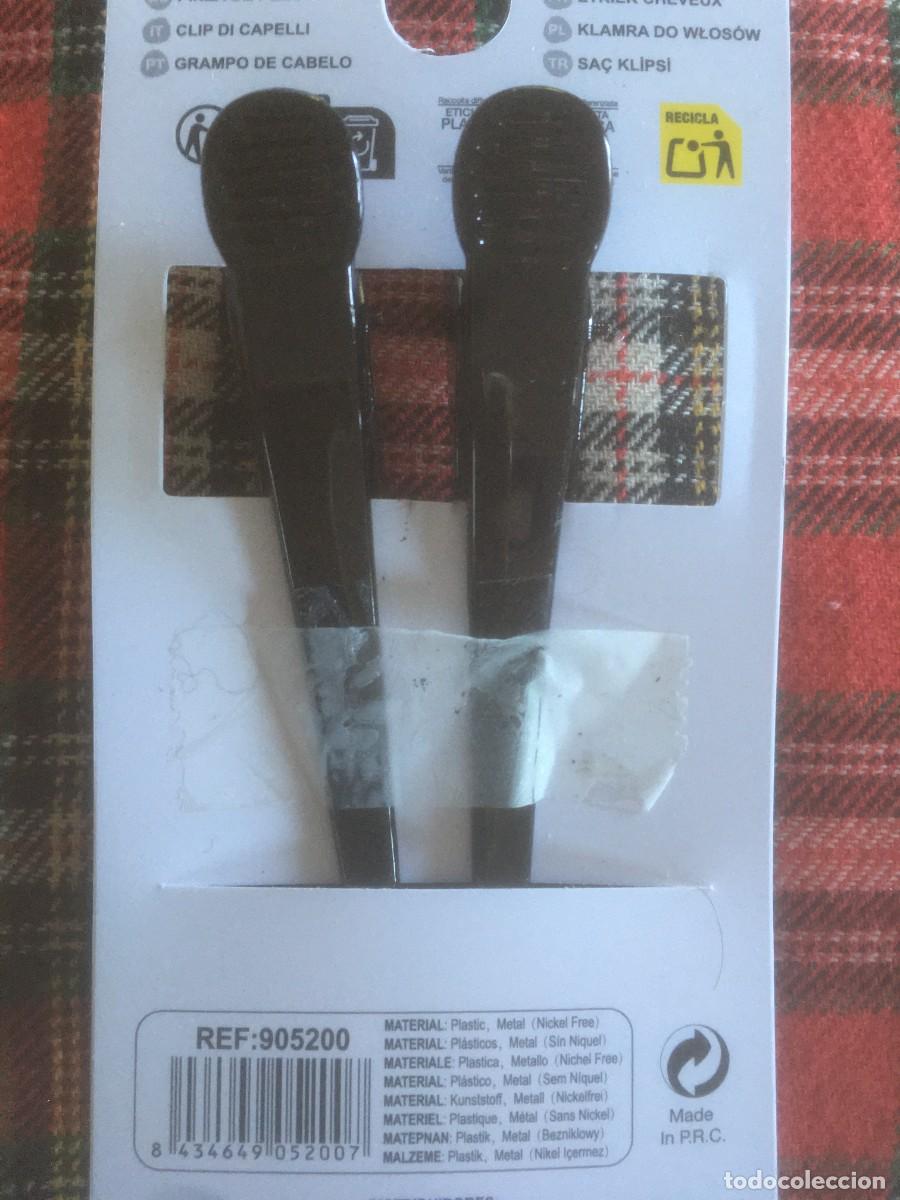 Vintage: PINZAS PARA. EL. PELO -9 cms -Pl&aacute;stico negro - Foto 2