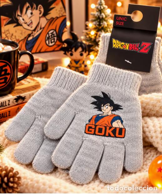Vintage: Guantes de Invierno Unisex GOKU, Talla &Uacute;nica Tejido de Punto C&aacute;lido y Suave dise&ntilde;o Anime