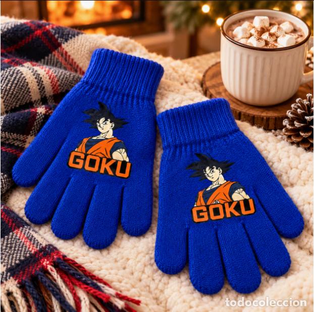 Vintage: Guantes de Invierno Unisex GOKU, Talla &Uacute;nica Tejido de Punto C&aacute;lido y Suave dise&ntilde;o Anime