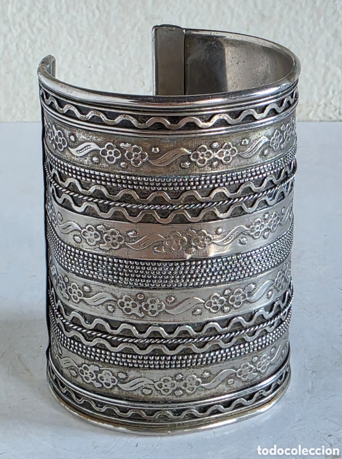 Vintage: Pulsera Brazalete Plateado - Complemento Moda Vintage - Foto 4