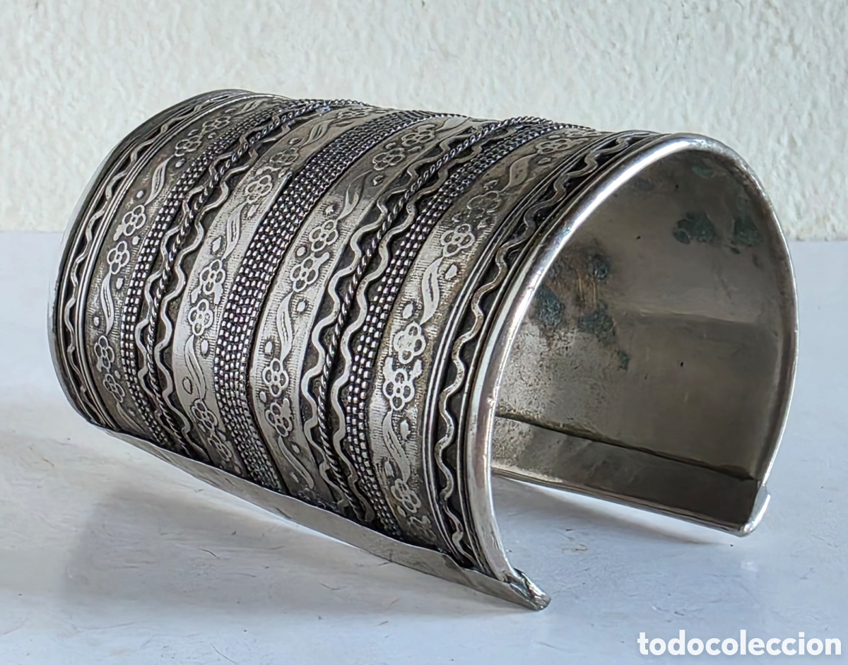 Vintage: Pulsera Brazalete Plateado - Complemento Moda Vintage - Foto 13