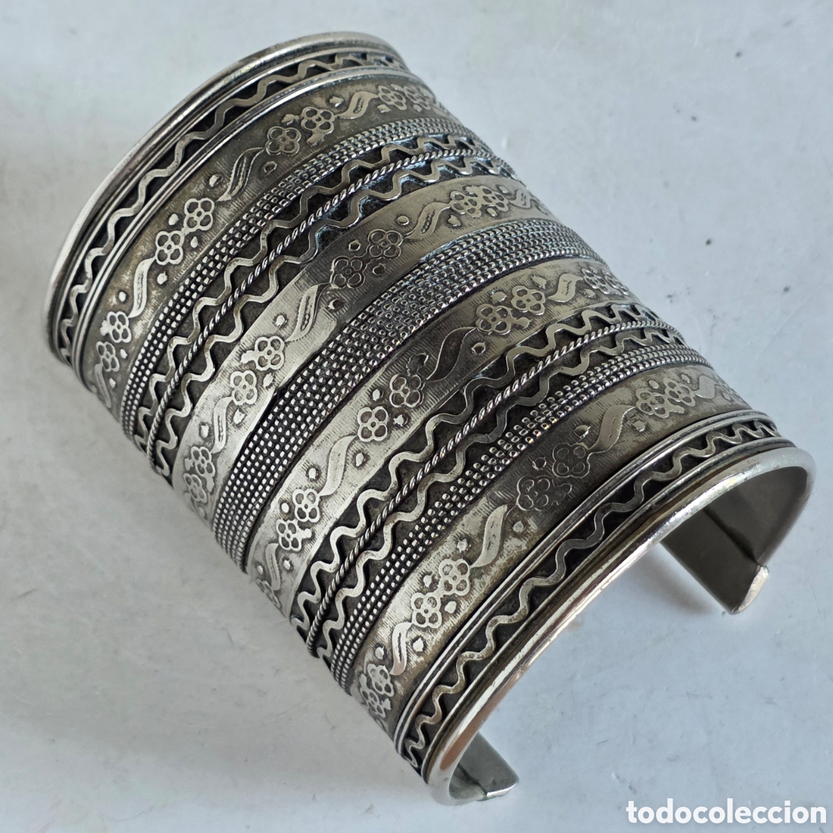 Vintage: Pulsera Brazalete Plateado - Complemento Moda Vintage - Foto 14