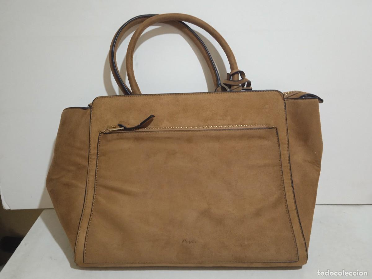 Vintage: Bolso Tote grande Parfois (Efecto Ante) Marr&oacute;n Camel con Agenda- Perfecto estado