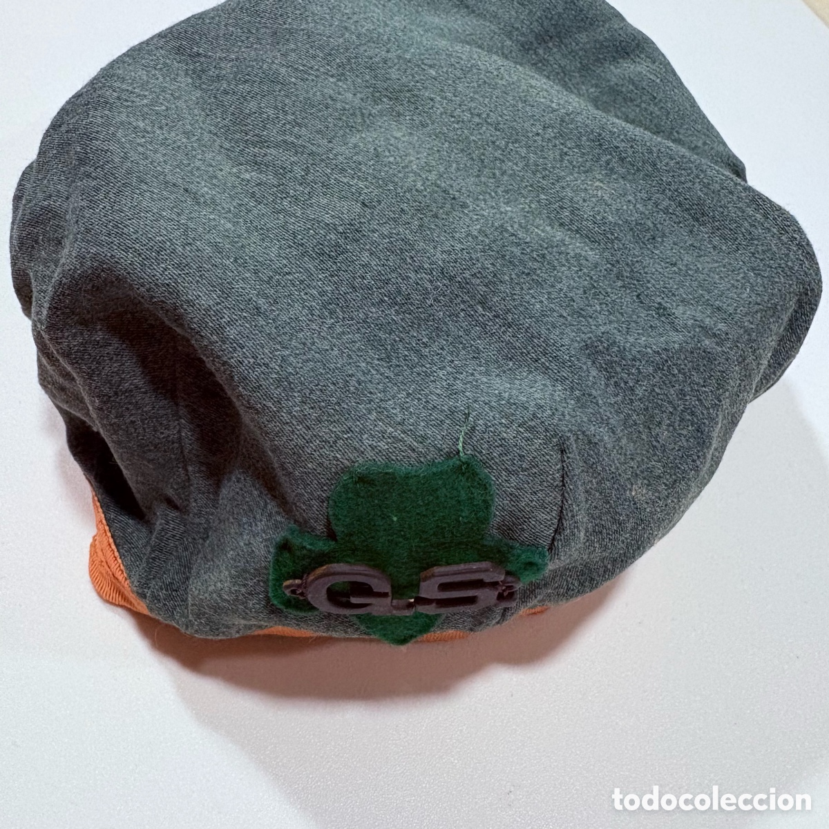 Vintage: antigua boina gorro girl scouts usa insignia met&aacute;lica gs original a&ntilde;os 40-50
