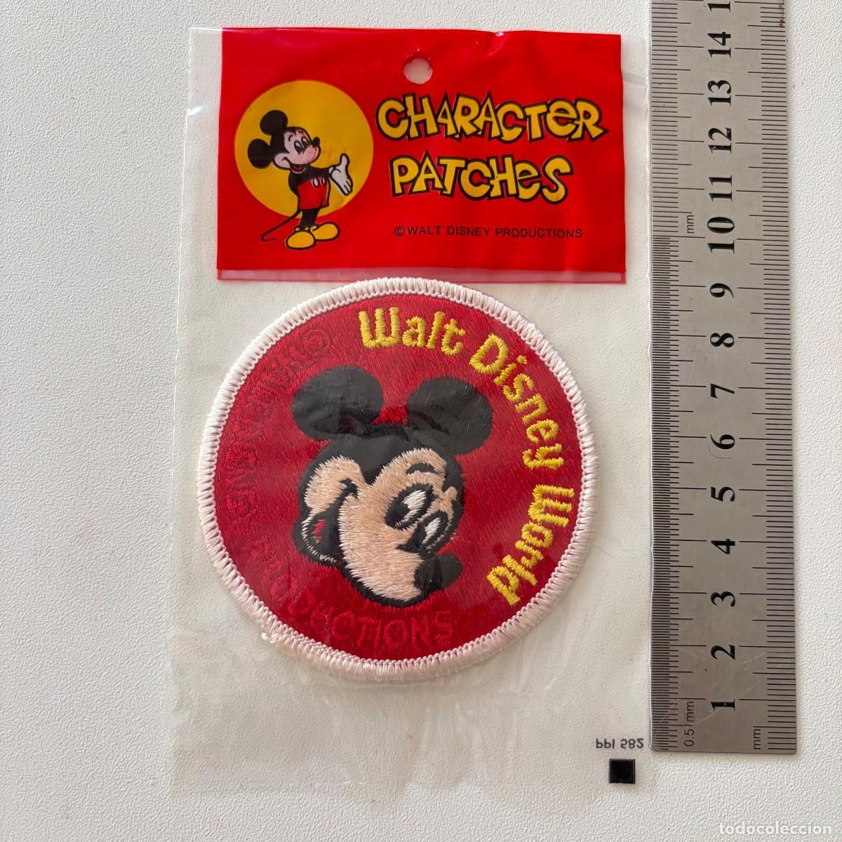 Vintage: parche bordado mickey mouse walt disney world original a&ntilde;os 70 vintage sin usar