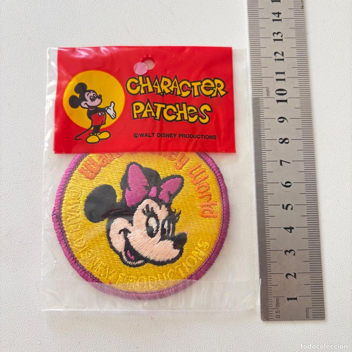 Vintage: parche bordado minnie mouse walt disney world original a&ntilde;os 70 vintage sin usar