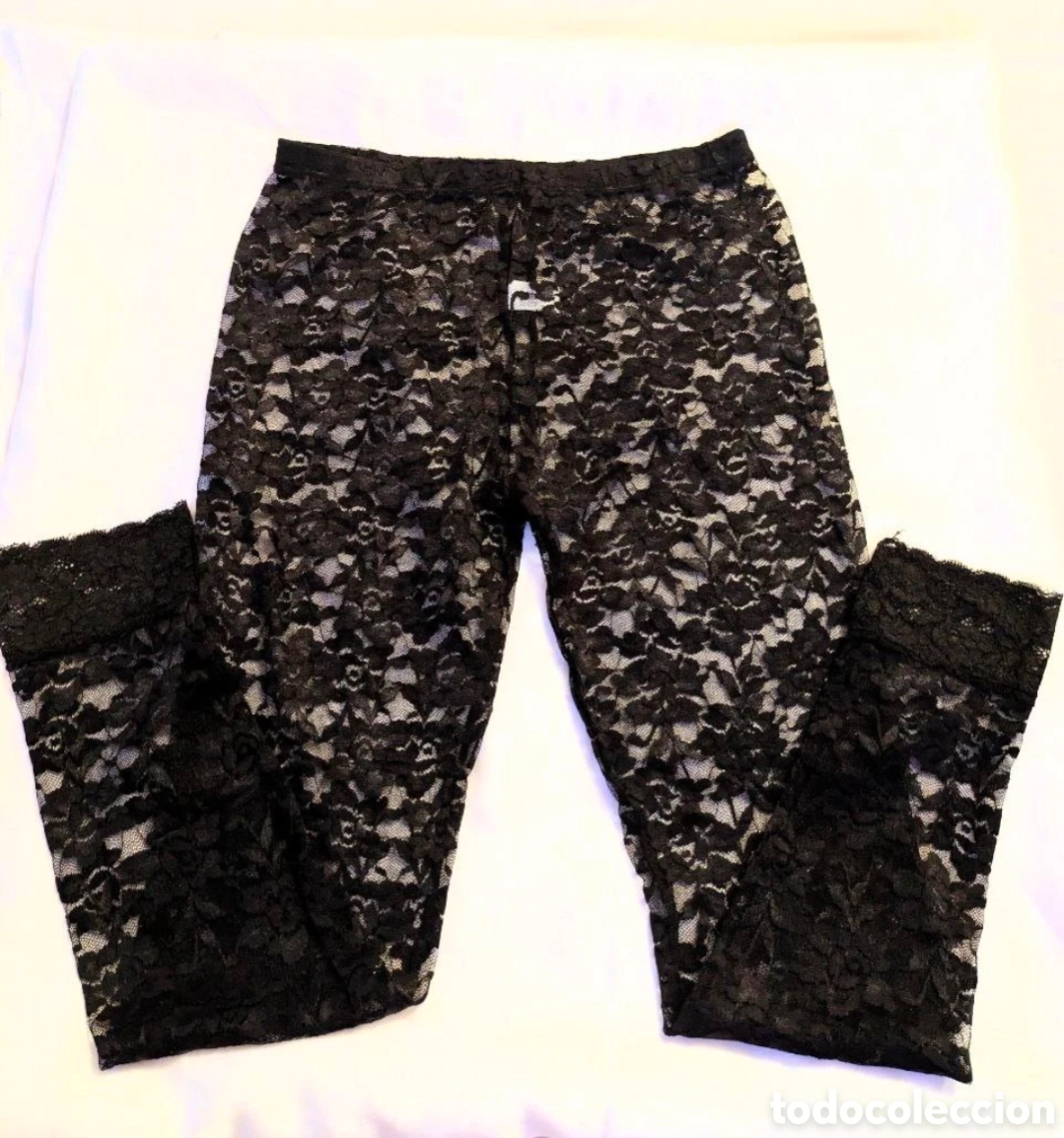Vintage: Leggins rosas negras encaje