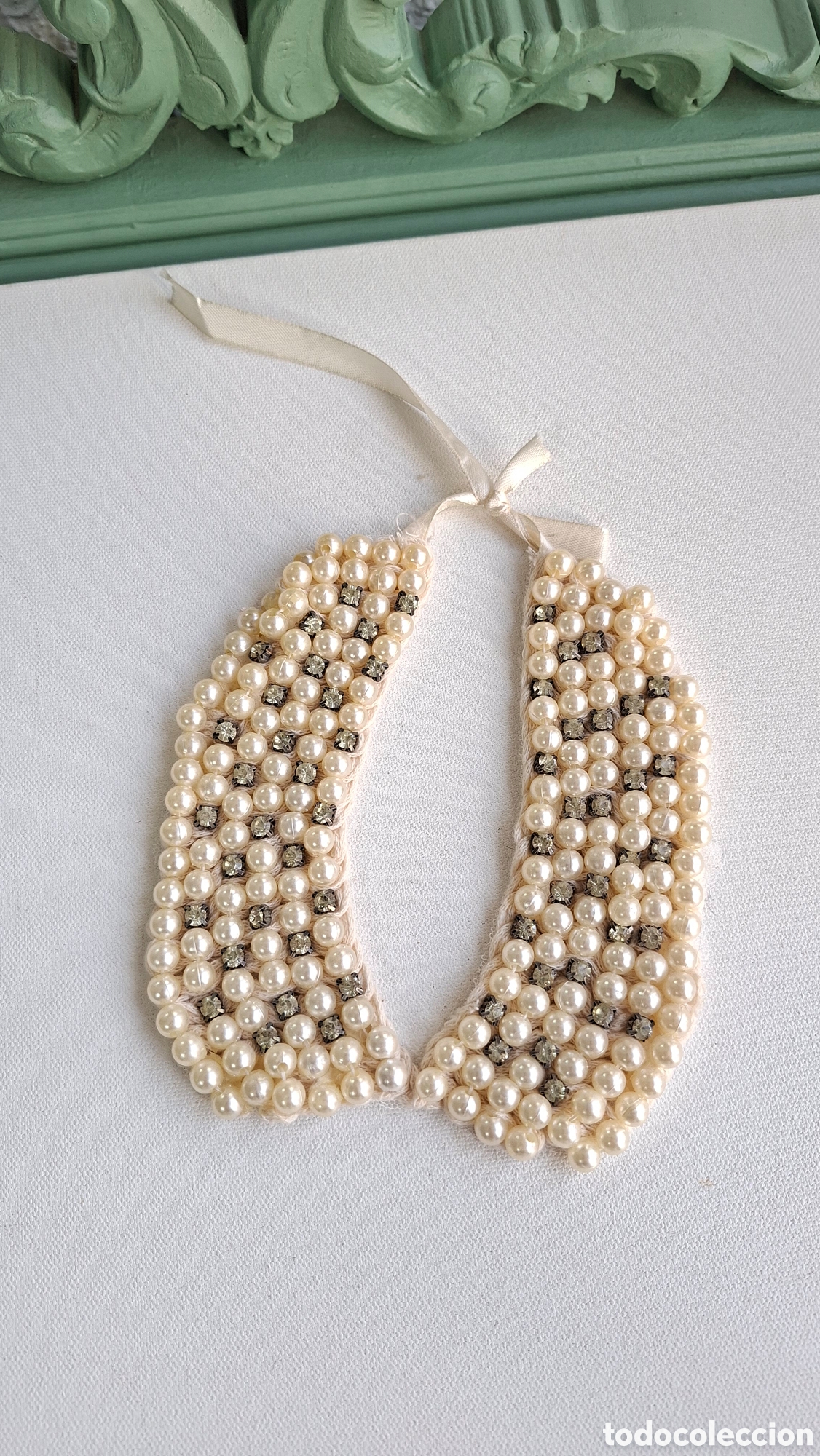 Vintage: Cuello Desmontable A&ntilde;os 50 Perlas y Strass