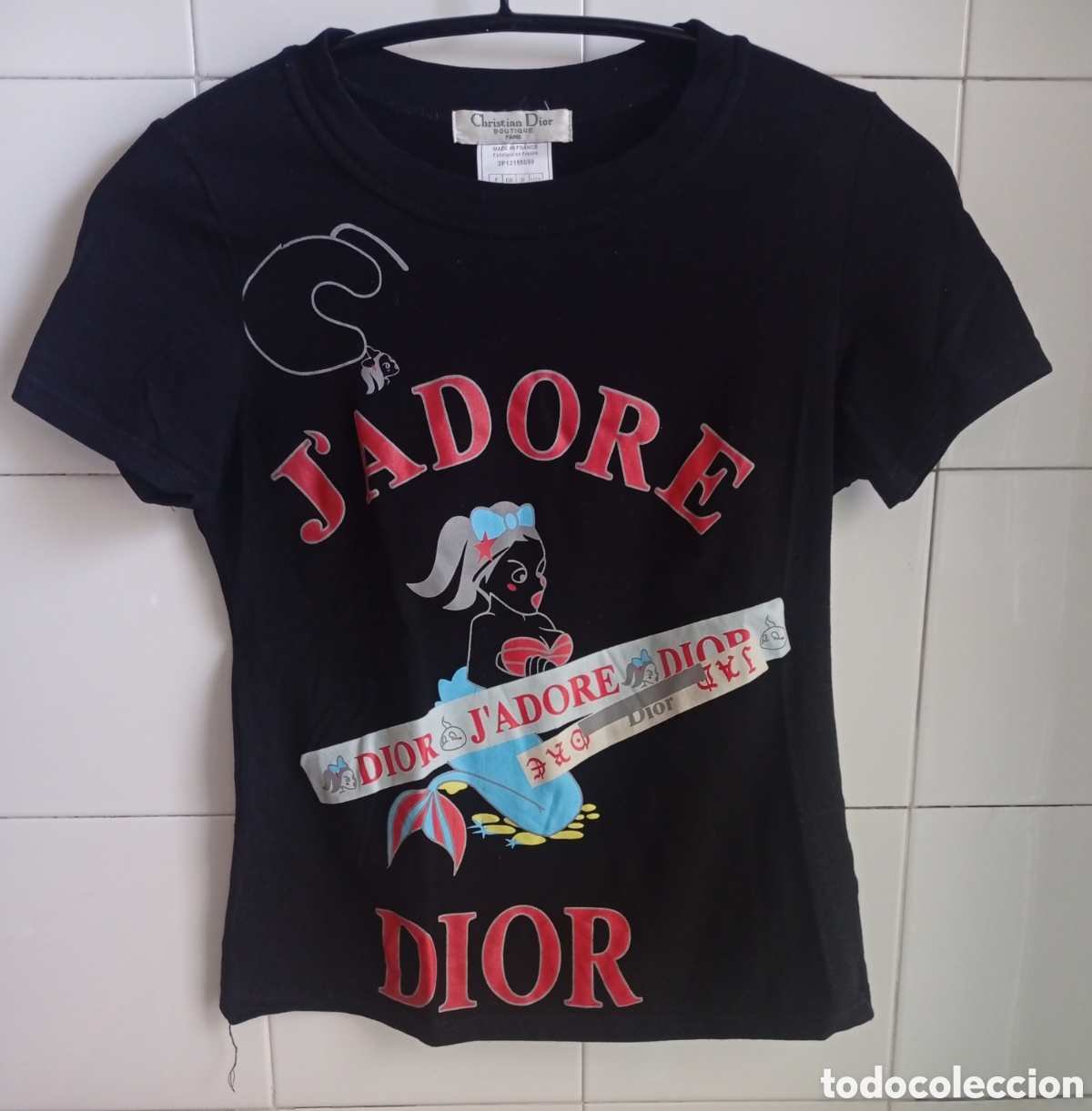 Vintage: Camiseta vintage Christian Dior &rdquo;J'Adore Dior&rdquo; (Era John Galliano) - Talla M/L (F 42)