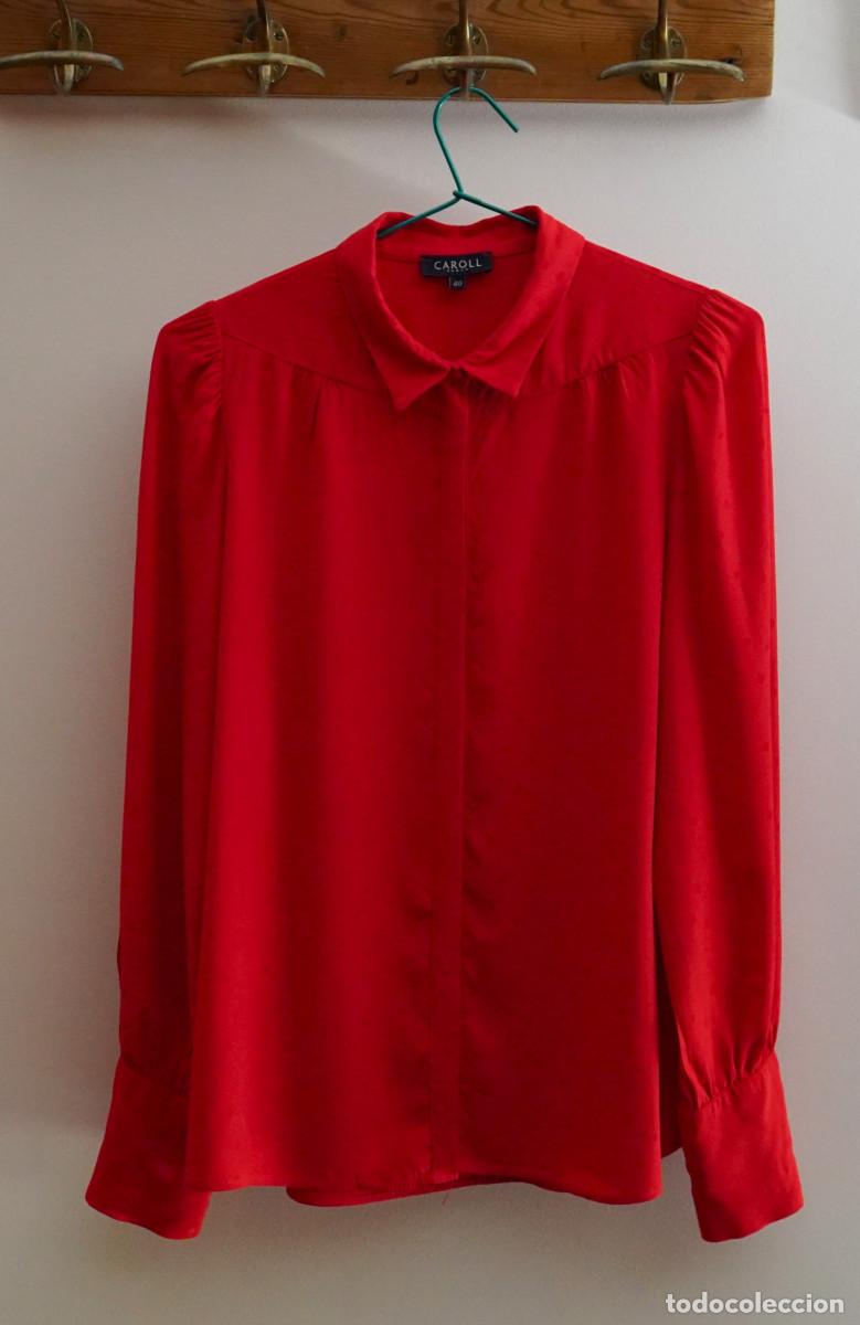 Vintage: Blusa roja de vestir de Caroll (Paris), talla 40, de principios de los 2000, impecable (ver fotos)