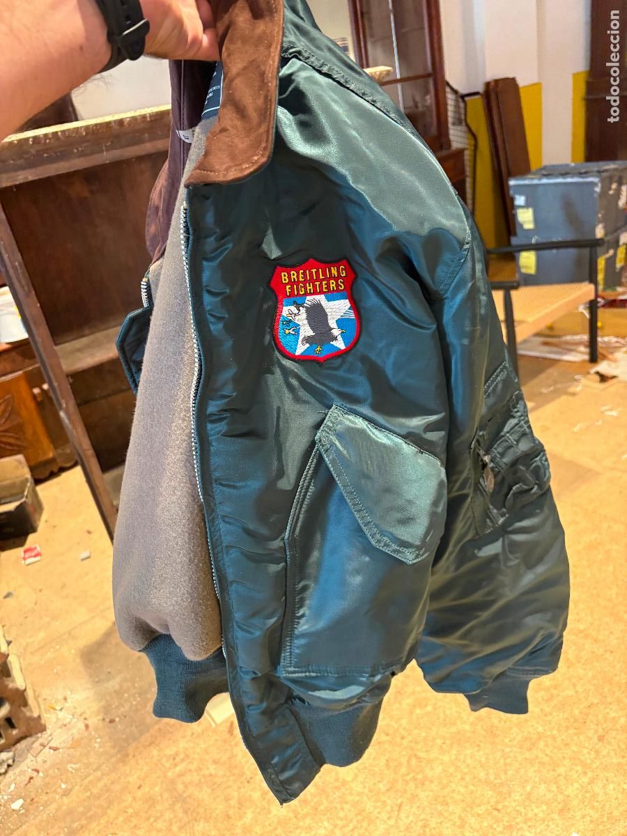 Vintage: Chaqueta militar aviador alpha ind&uacute;stries breitling muy buen estado xl a&ntilde;os 90