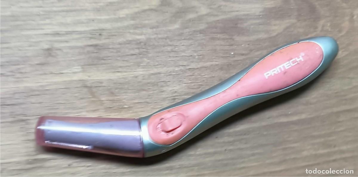 Vintage: RECORTADORA EL&Eacute;CTRICA DE PRECISI&Oacute;N PRITECH - ROSA Y VERDE AGUA - A PILA AA - CEJAS Y ZONAS DELICADAS