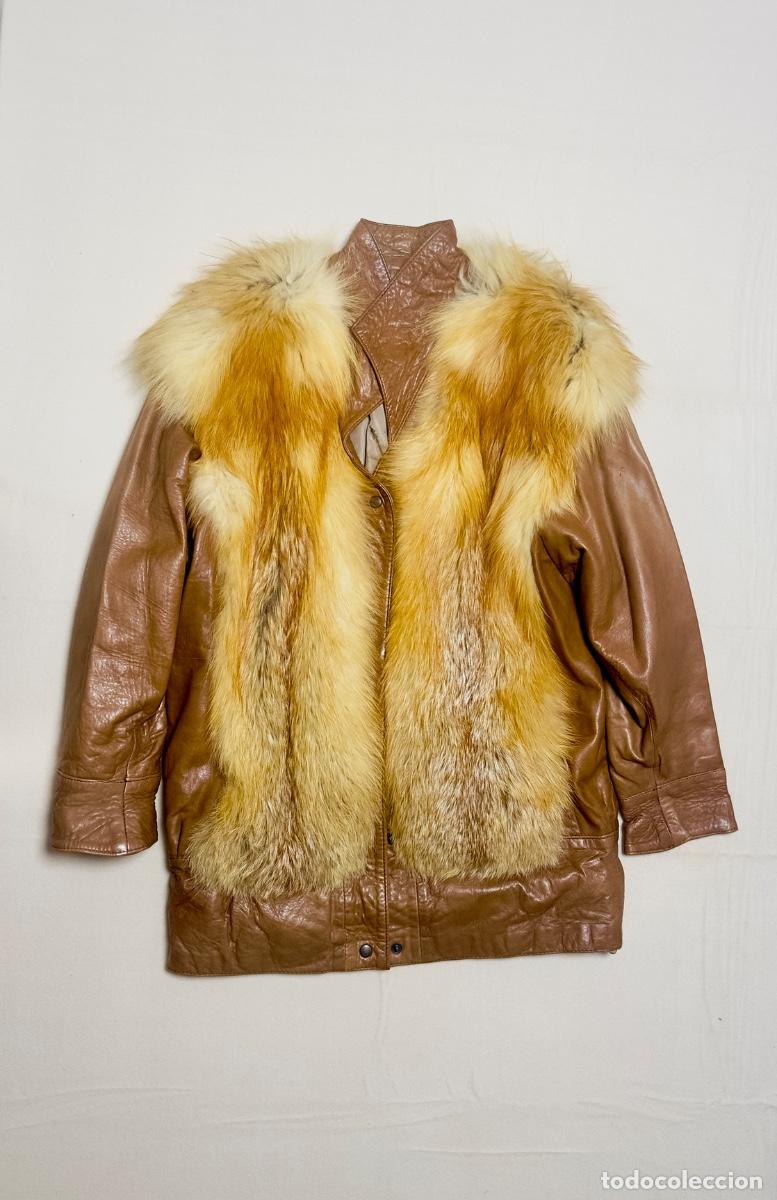 Vintage: Chaqueta vintage a&ntilde;os 80 de piel y pelo de zorro