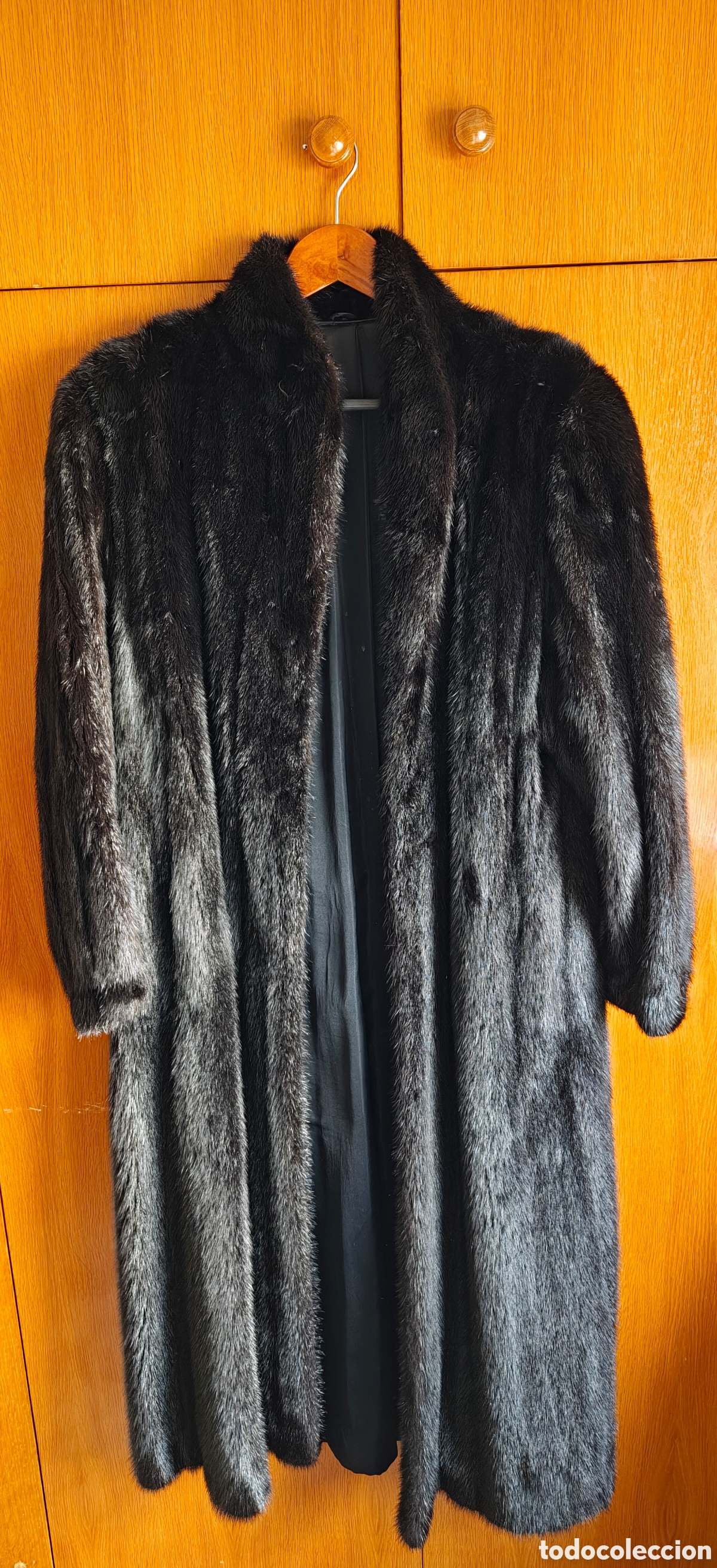 Vintage: Abrigo largo de vis&oacute;n natural SAGA MINK - Peleter&iacute;a Ivonne -(Talla M - Excelente estado).