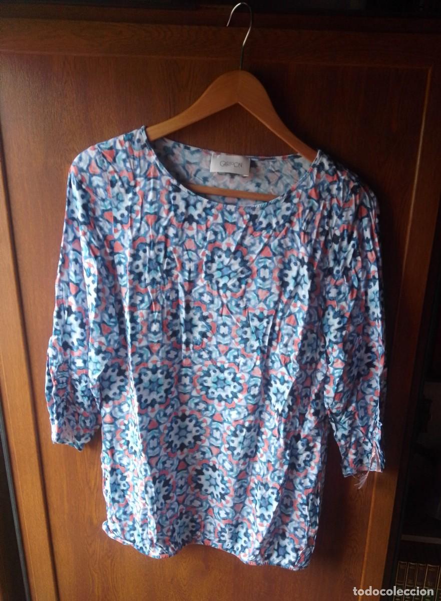 Vintage: Blusa vintage estampada mangas 3/4. Cartoon. Talla L