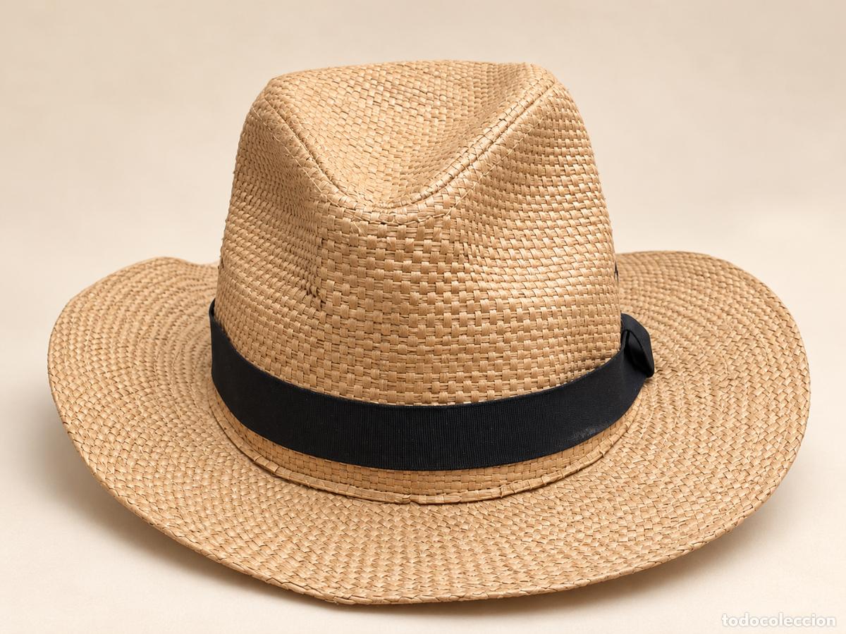 Vintage: Sombrero fedora de paja trenzada &middot; Estilo cl&aacute;sico vintage