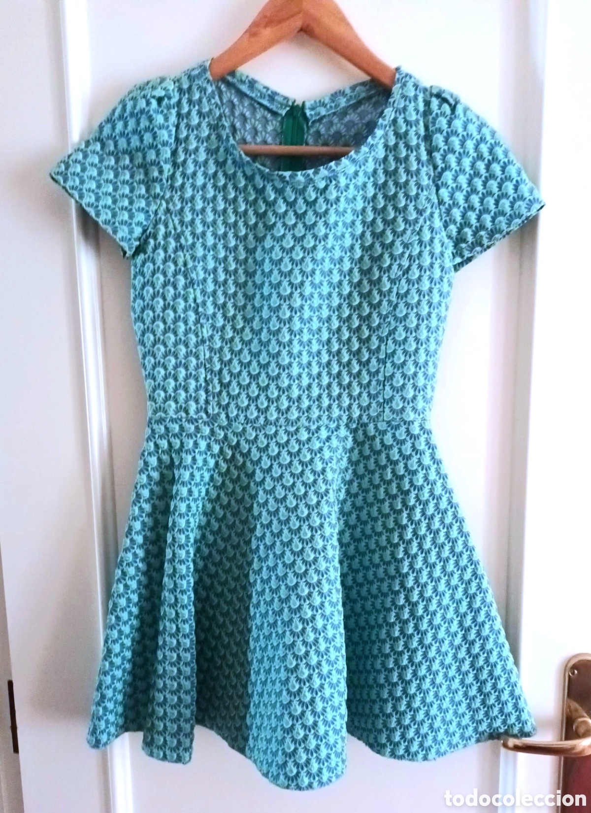 Vintage: Vestido mini Vintage a&ntilde;os 70 tela brocada en turques