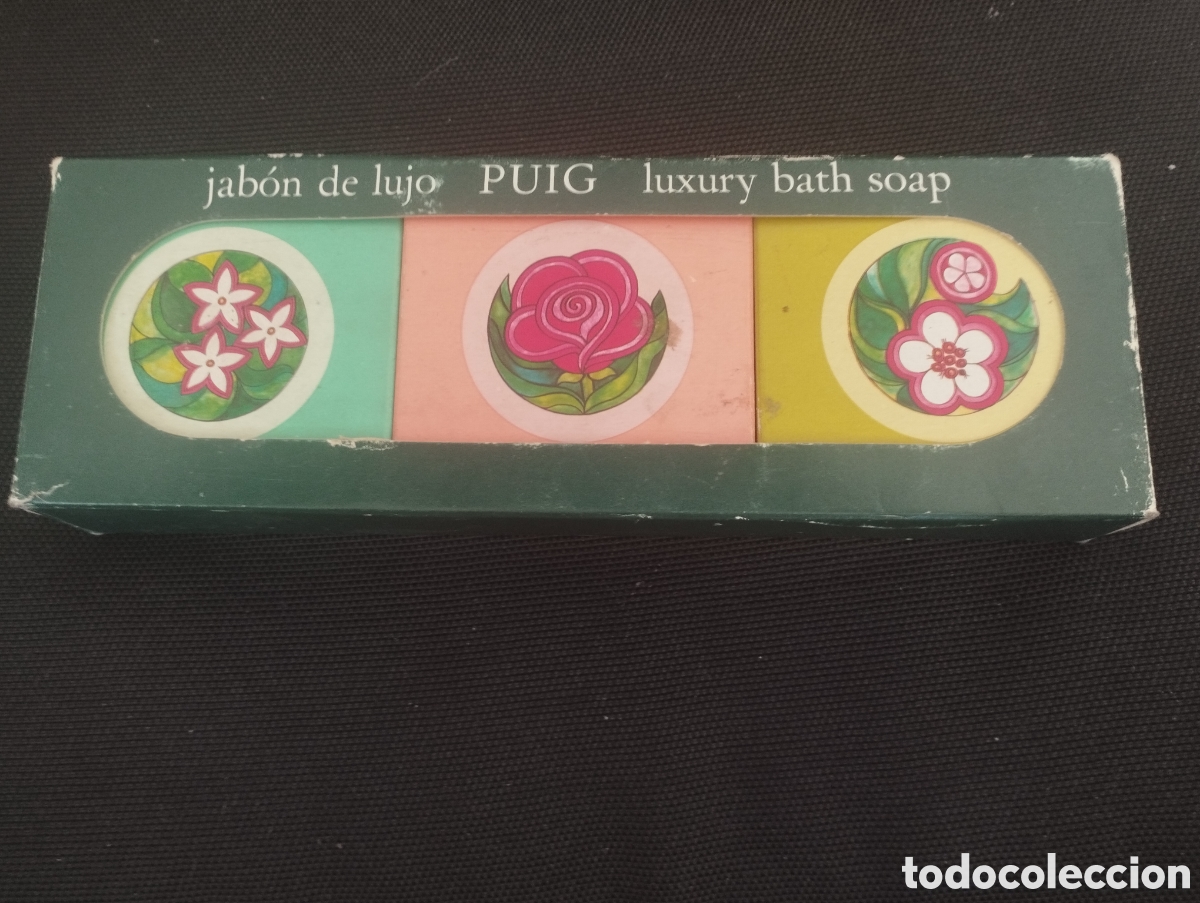 Vintage: Caja de lujo de 3 jabones Puig a&ntilde;os 60