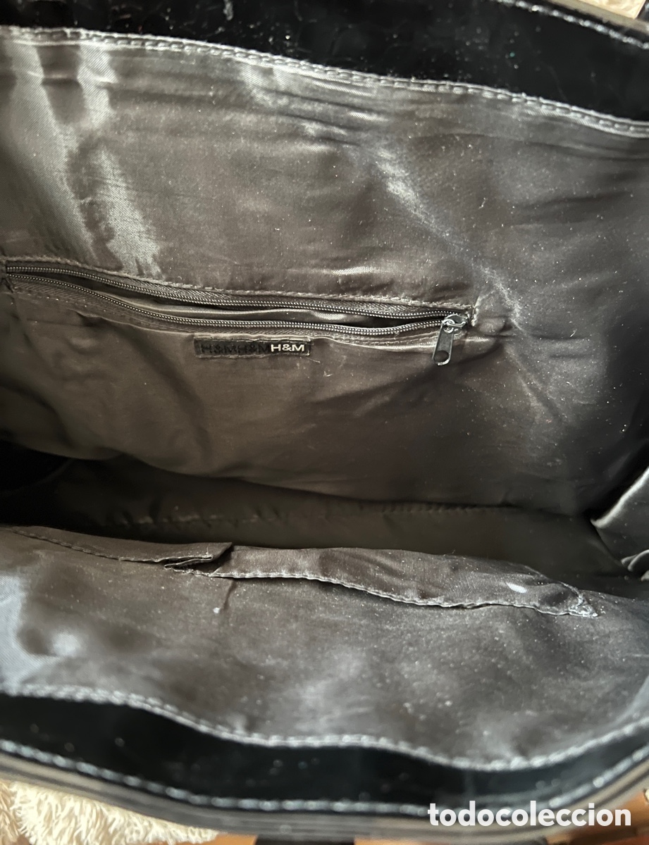 Vintage: Maxi bolso de mano charol negro - Foto 4