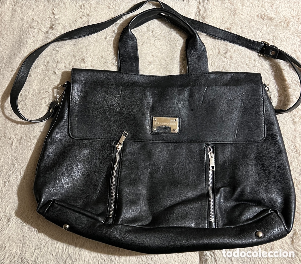 Vintage: Bolso bandolera tipo malet&iacute;n negro de Stradivarius