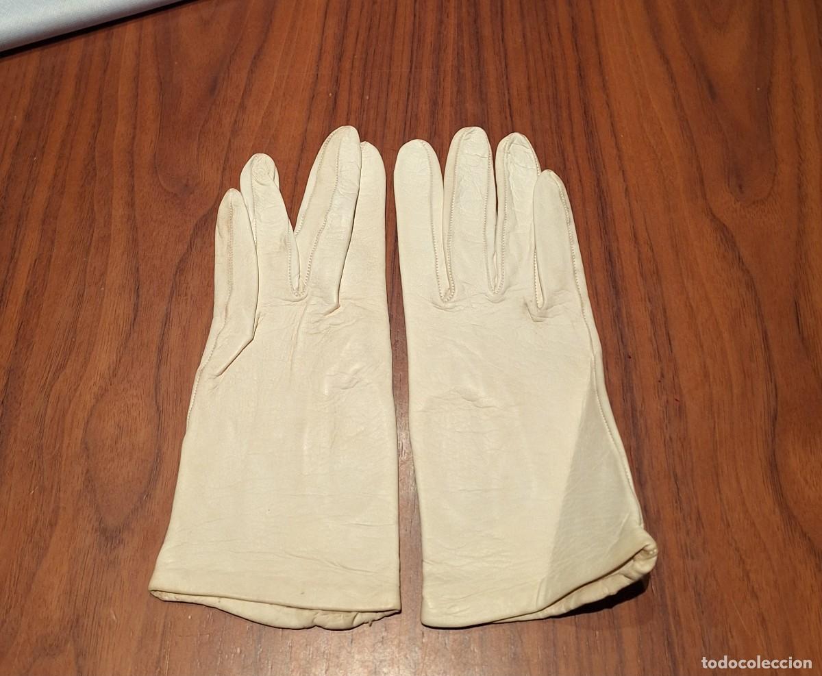 Vintage: Guantes blancos de piel