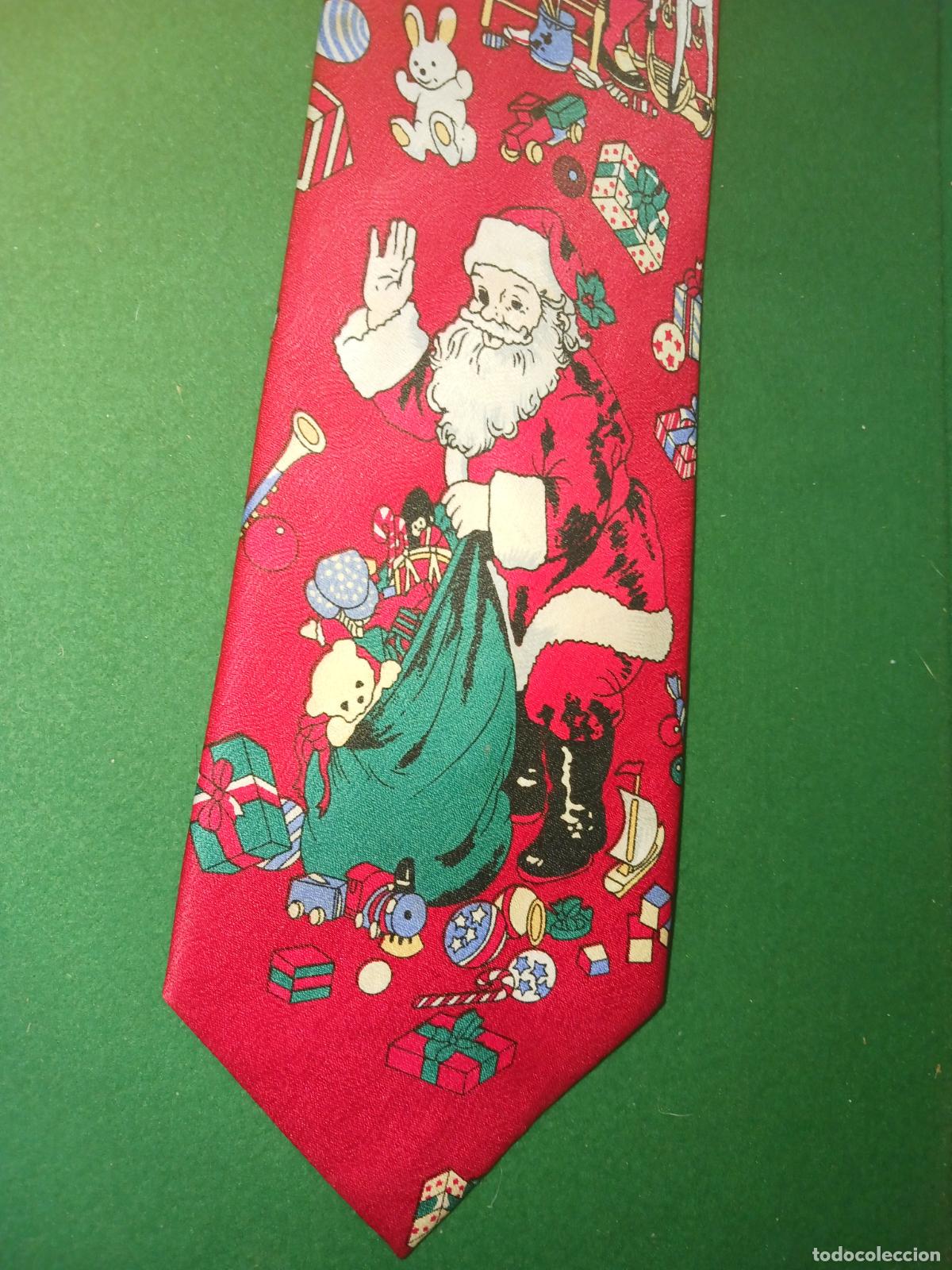 Vintage: ORIGINAL CORBATA PARA EVENTOS - MARCA TIE LAND - NAVIDAD PAP&Aacute; NOEL - NUEVA A ESTRENAR
