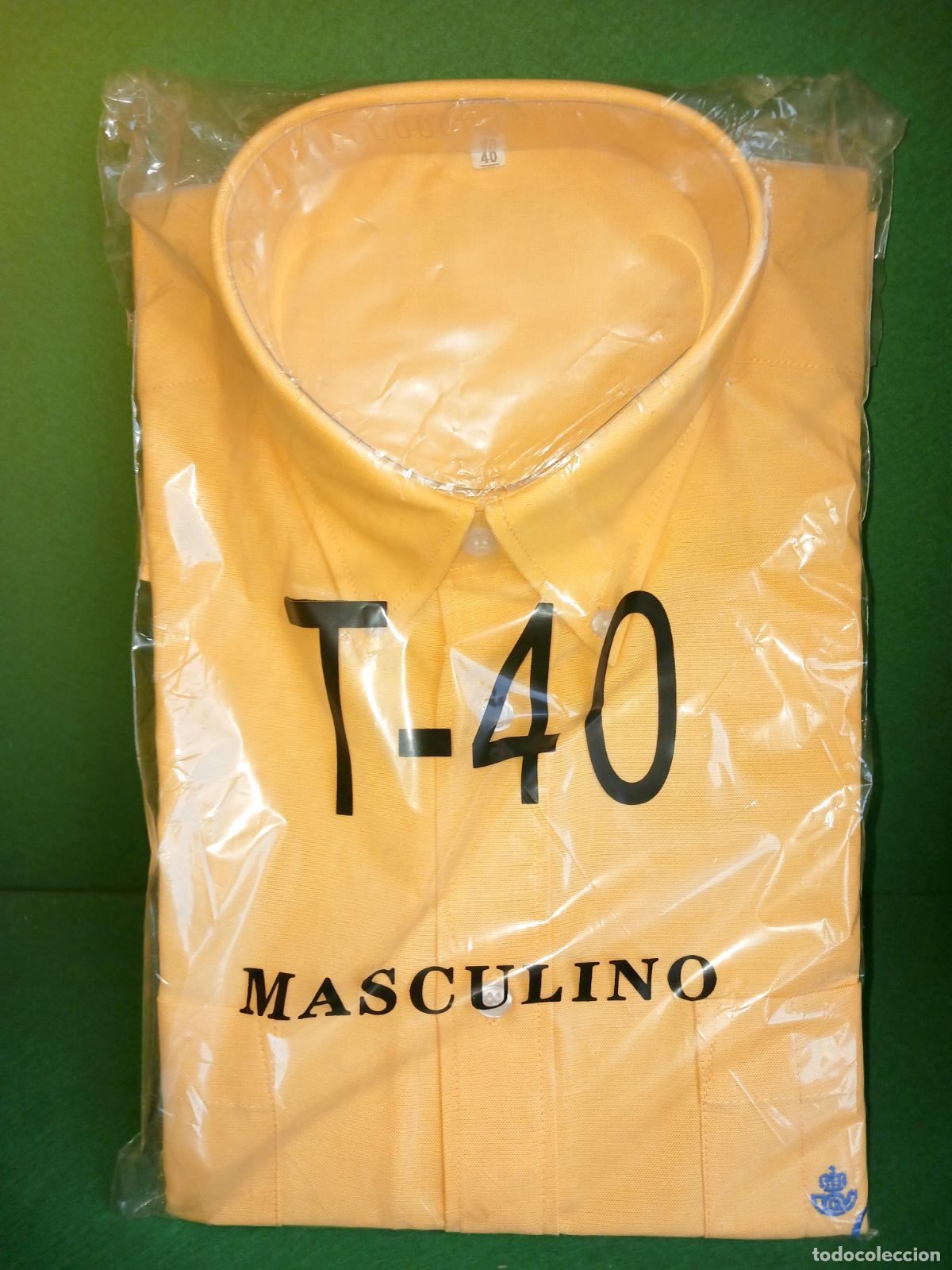 Vintage: ANTIGUA CAMISA AMARILLA DE CORREOS - TALLA 40 HOMBRE - SIN ABRIR EN SU ENVOLTORIO ORIGINAL