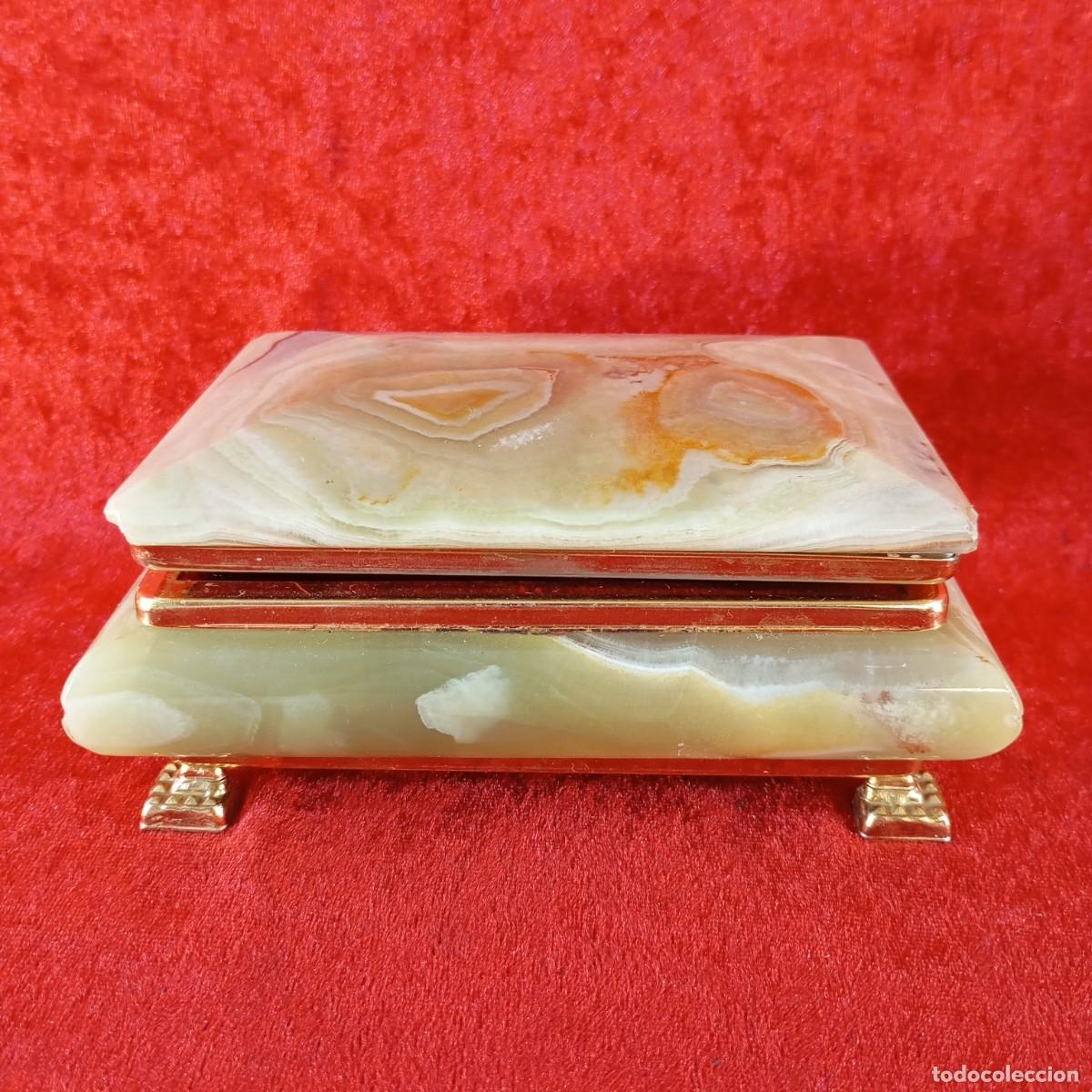 Vintage: PRECIOSO JOYERO VINTAGE - FABRICADO EN MARMOL - TALLADO EN ONYX - 6,15 X 15 CM / 1623