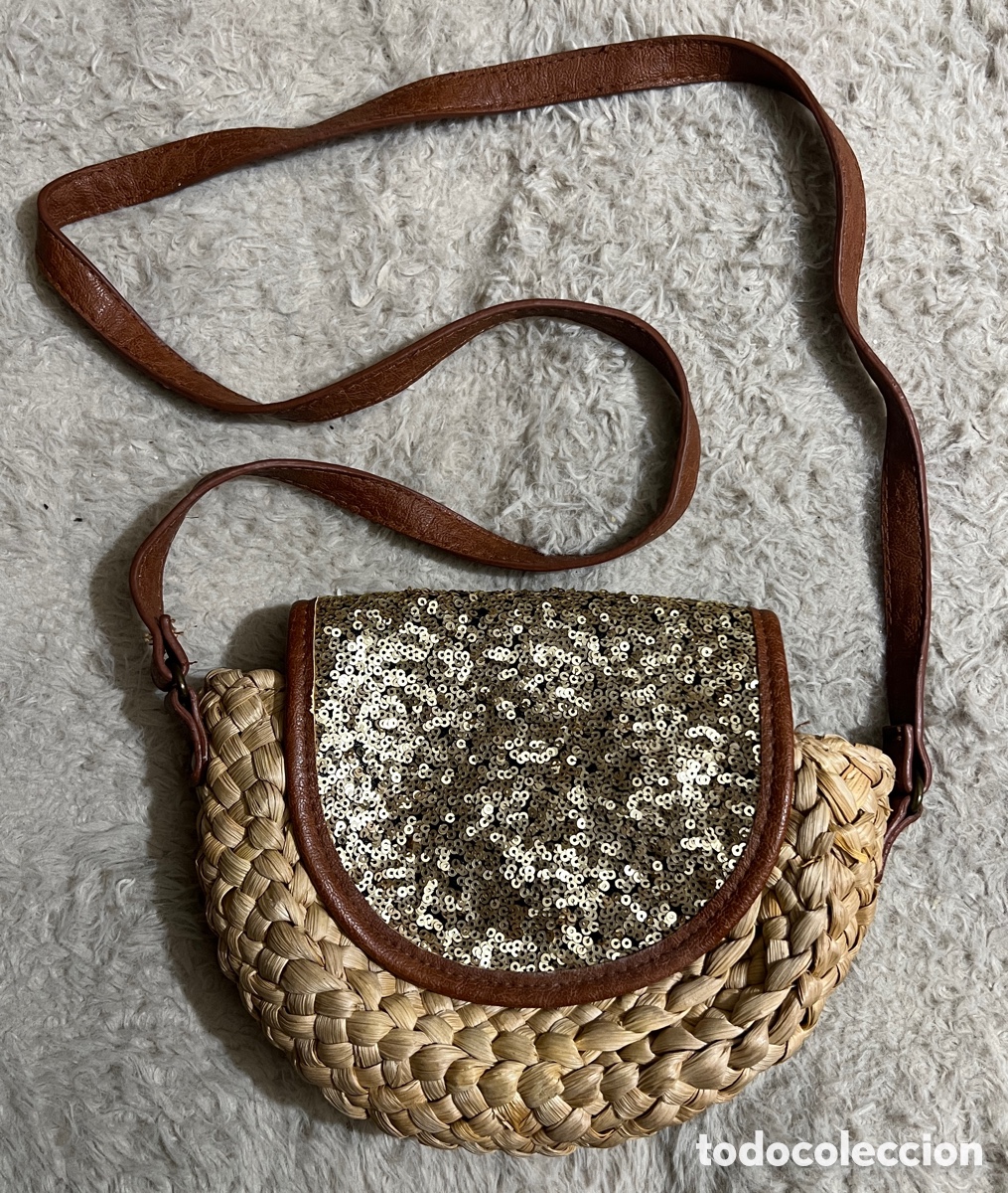 Vintage: Bolso bandolera de rafia y lentejuelas de Women&rsquo;Secret