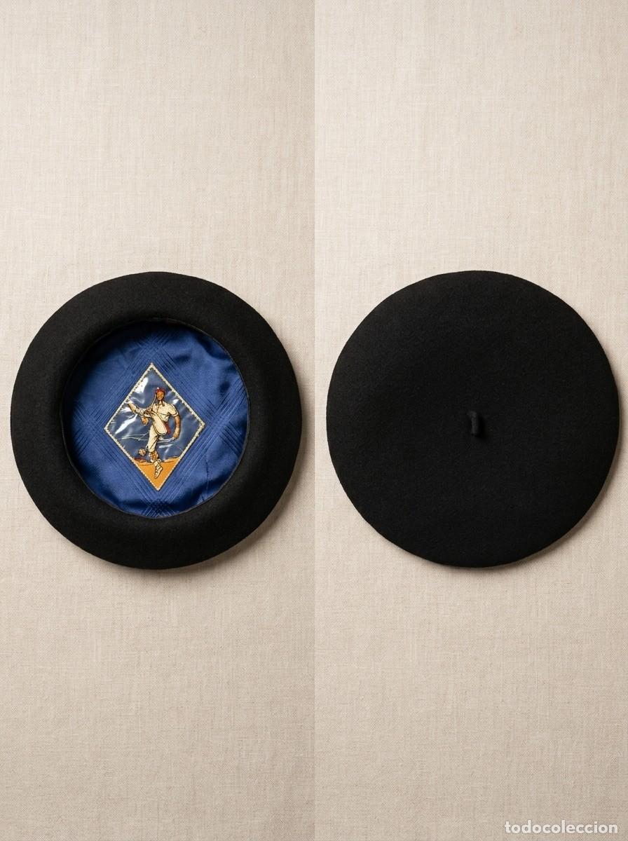 Vintage: Boina vasca El&oacute;segui &rdquo;Txapeldun&rdquo; original - Forro Azul Pelotari -
