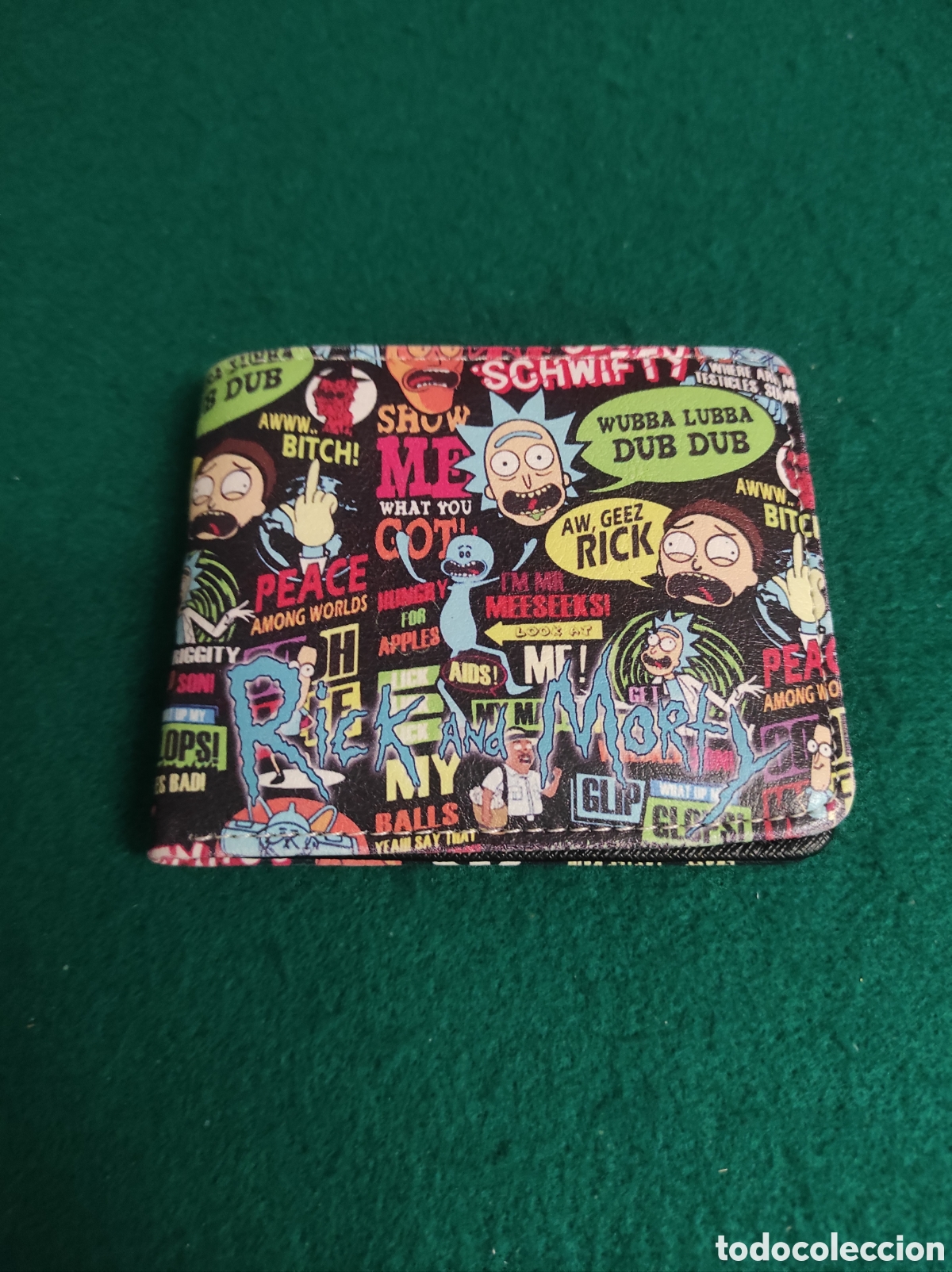 Vintage: Cartera Billetera Rick and Morty - Licencia Oficial, Dise&ntilde;o C&oacute;mic / Collage con Cremallera