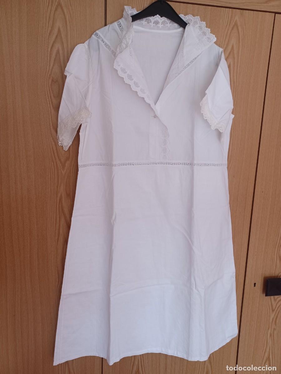 Vintage: Camis&oacute;n hilo blanco antiguo - Foto 2