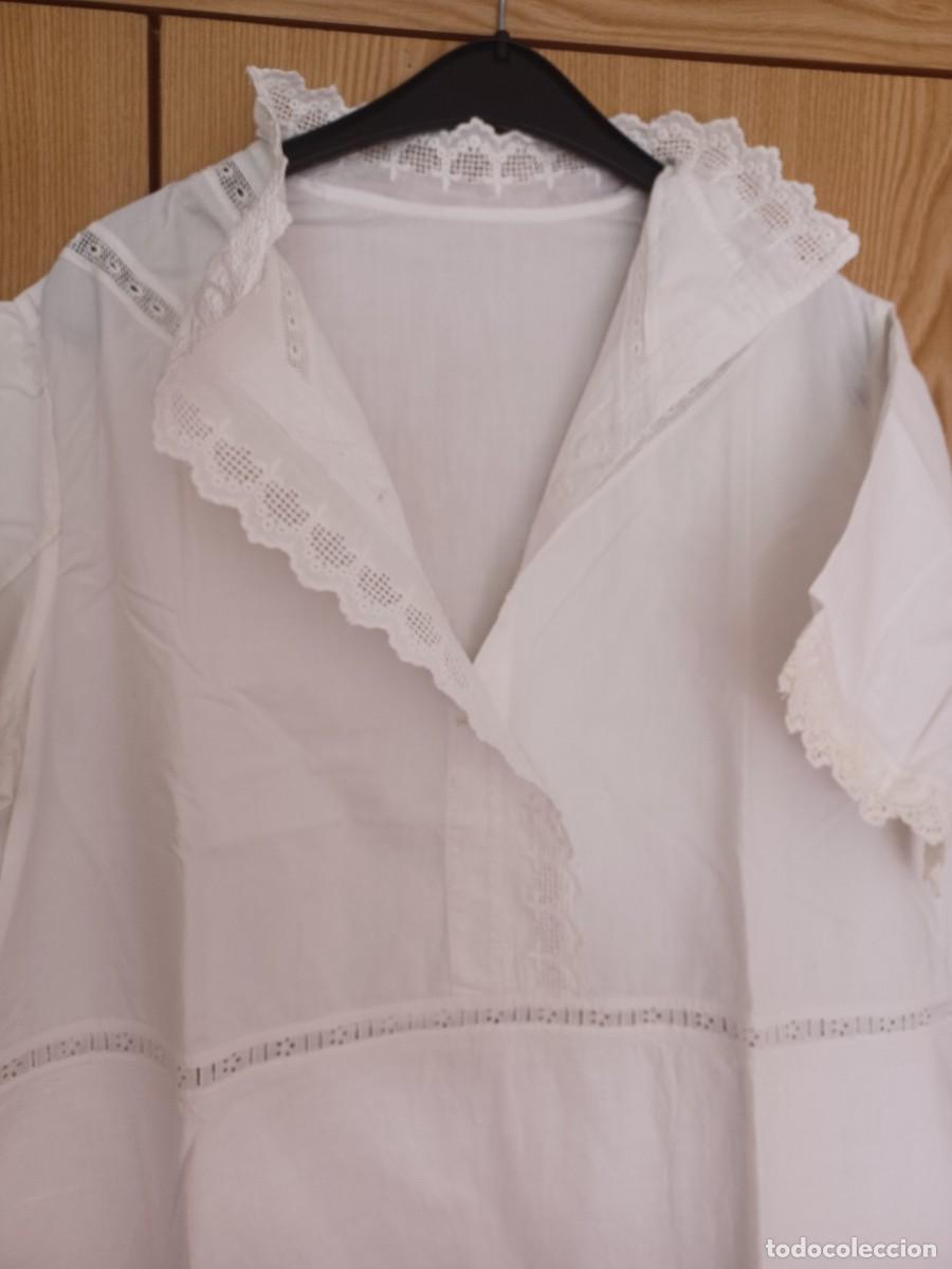 Vintage: Camis&oacute;n hilo blanco antiguo - Foto 4