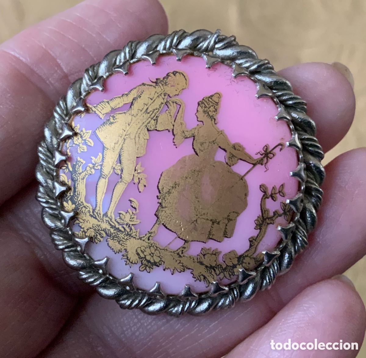 Vintage: BROCHE VINTAGE CRISTAL OPALINA ROSA - Foto 3