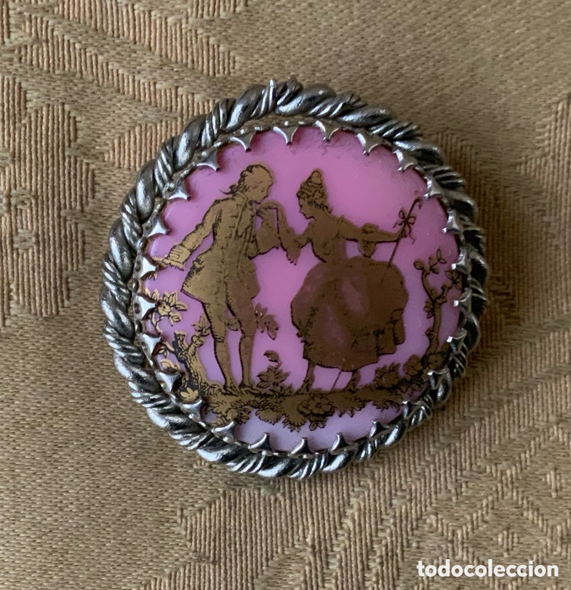 Vintage: BROCHE VINTAGE CRISTAL OPALINA ROSA - Foto 7