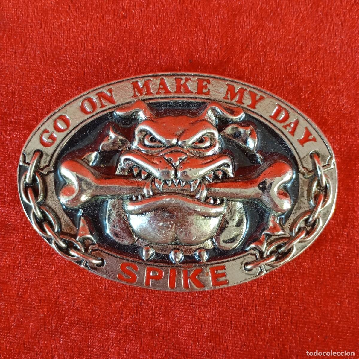 Vintage: HEBILLA METALICA VINTAGE - BULLDOG BUCKLE CO - FUNDIDO EN PELTRE - 6,5 X 9,5 CM