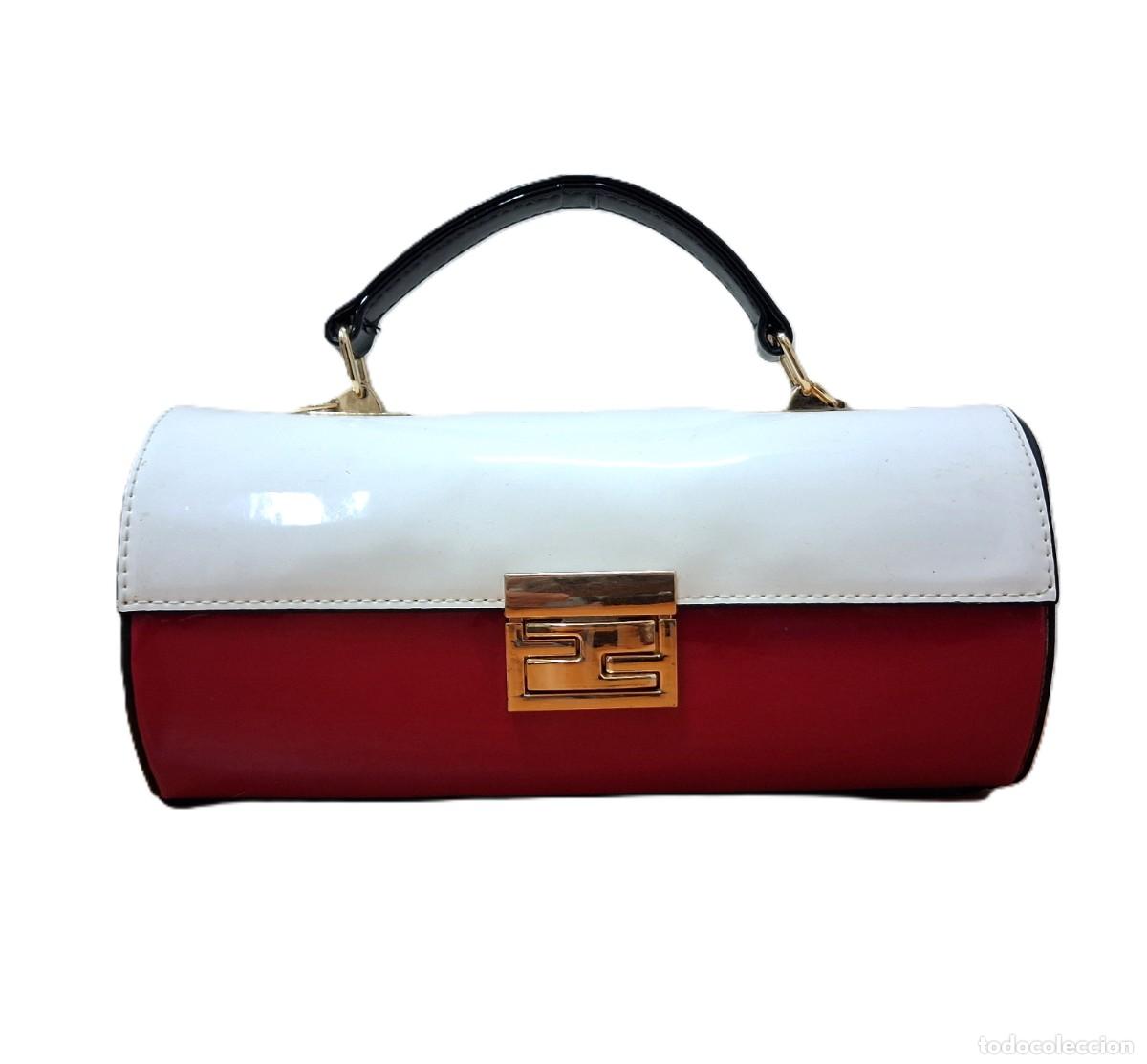 Vintage: Fendi дамска лачена чанта в черно, бяло и червено