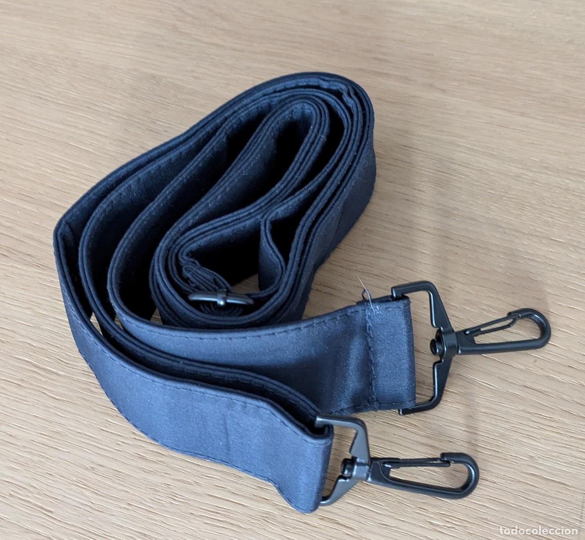 Vintage: Correa bandolera para bolso o maleta. Regulable. Azul. Cierre clip de seguridad. 160 cm x 4