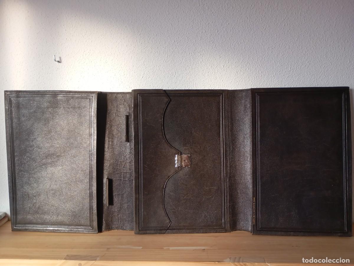 Vintage: Portadocumentos desplegable en piel