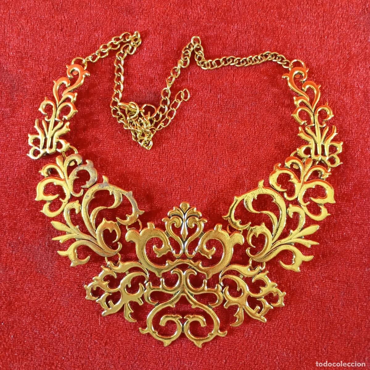 Vintage: COLLAR VINTAGE - ESTILO GARGANTILLA - DISE&Ntilde;O EN METAL COLOR ORO - CL&Aacute;SICO - 36