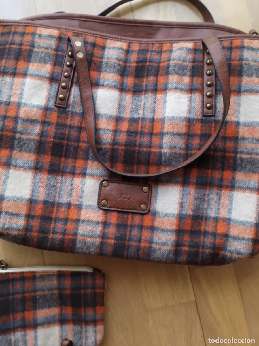 Vintage: BOLSO DE MANO DE VIAJE VINTAGE CON MONEDERO A JUEGO. VGG.