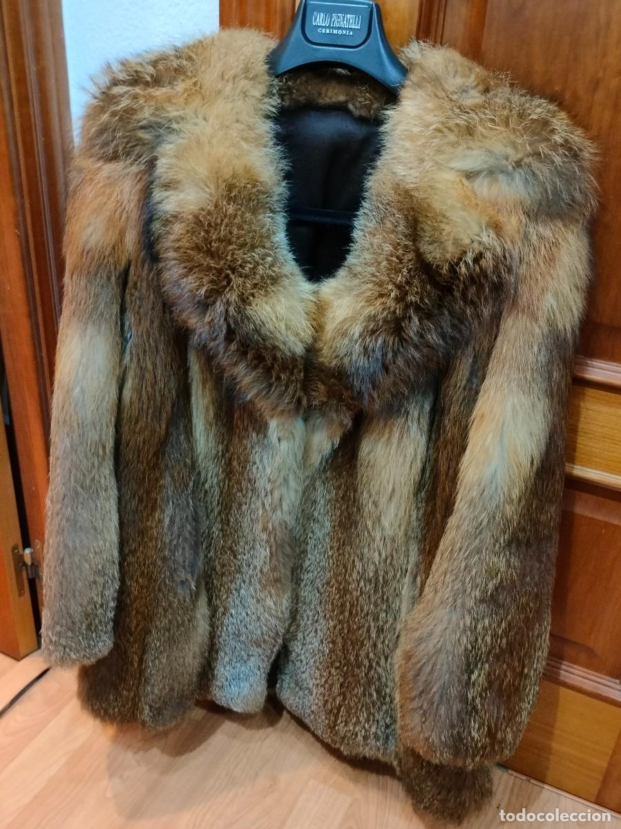 Vintage: Abrigo de piel de zorro marr&oacute;n