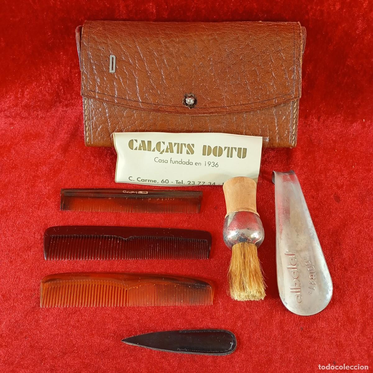 Vintage: KIT DE VIAJE VINTAGE - DIVERSOS UTENSILIOS - CON SU RESPECTIVO ESTUCHE DE CUERO - SIGLO XX - 34