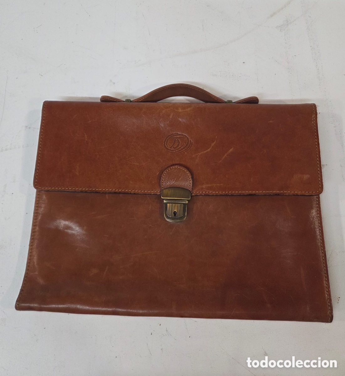Vintage: Malet&iacute;n portadocumentos de piel de vacuno marr&oacute;n Trujillo Marroquiner&iacute;a &ndash; Vintage (Made in Spain)