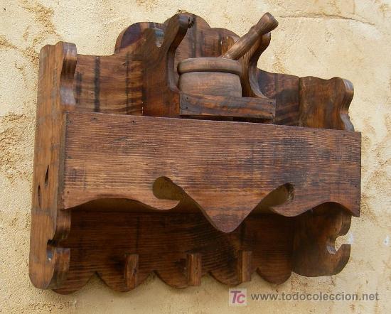 Vintage: mueble madera para el almirez, rustico ,,, mue365 - Foto 2