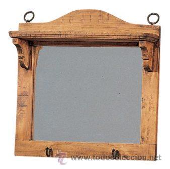 Vintage: marco de espejo de madera con repisa, rustico - Foto 1
