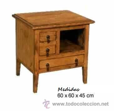 Vintage: mesilla de madera maciza, mueble rustico ,,, mue365 - Foto 1