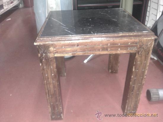 Vintage: MESA DE MADERA Y MARMOL - Foto 1