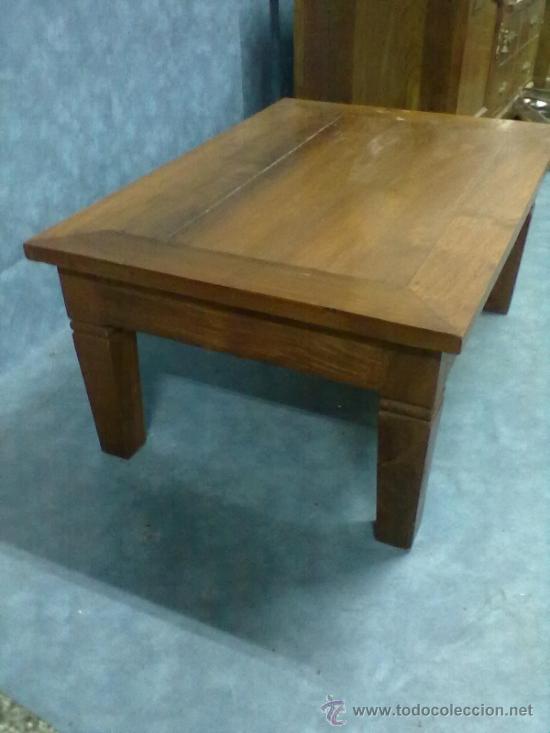 Vintage: MESA RUSTICA TECA MONTADA CAJA ESPIGA SALON,SOFA CENTRO - Foto 2